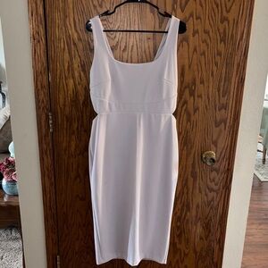 Express White Scoop Neck Midi Dress